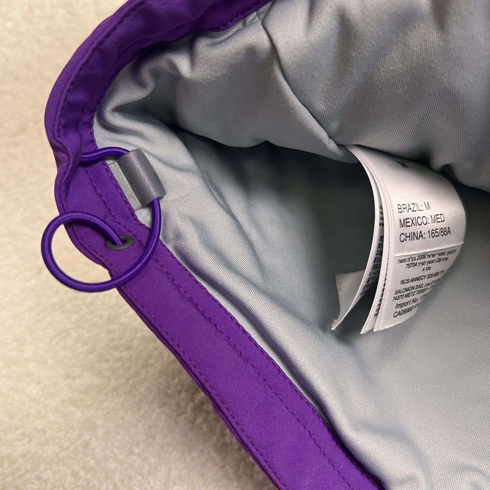 Giacca Salomon donna pelle avanzata leggera full zip taglia M viola retrò