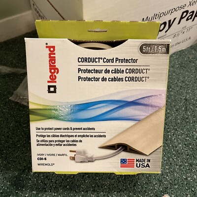 Corduct USA 5 ft. Channel Over-Floor Cord Protector Flexible PVC Material ( W)
