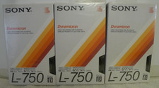 Sony L-750 SD Dynamicron Beta Betamax Blank Tapes Lot of 3 - SEALED NOS