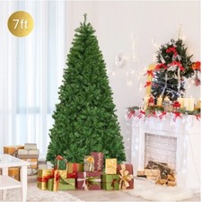 7Ft Pre-Lit Artificial Christmas Tree Hinged 500 LED Lights