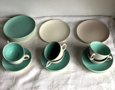 Porcelain Duck Egg Blue Dinner Sets POOLE Pottery Duck Egg Powder