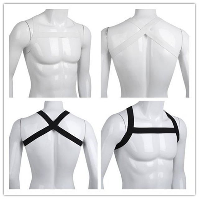 Mens XShape Back Elastic Chest Strap Harness Belt Clubwear Costume