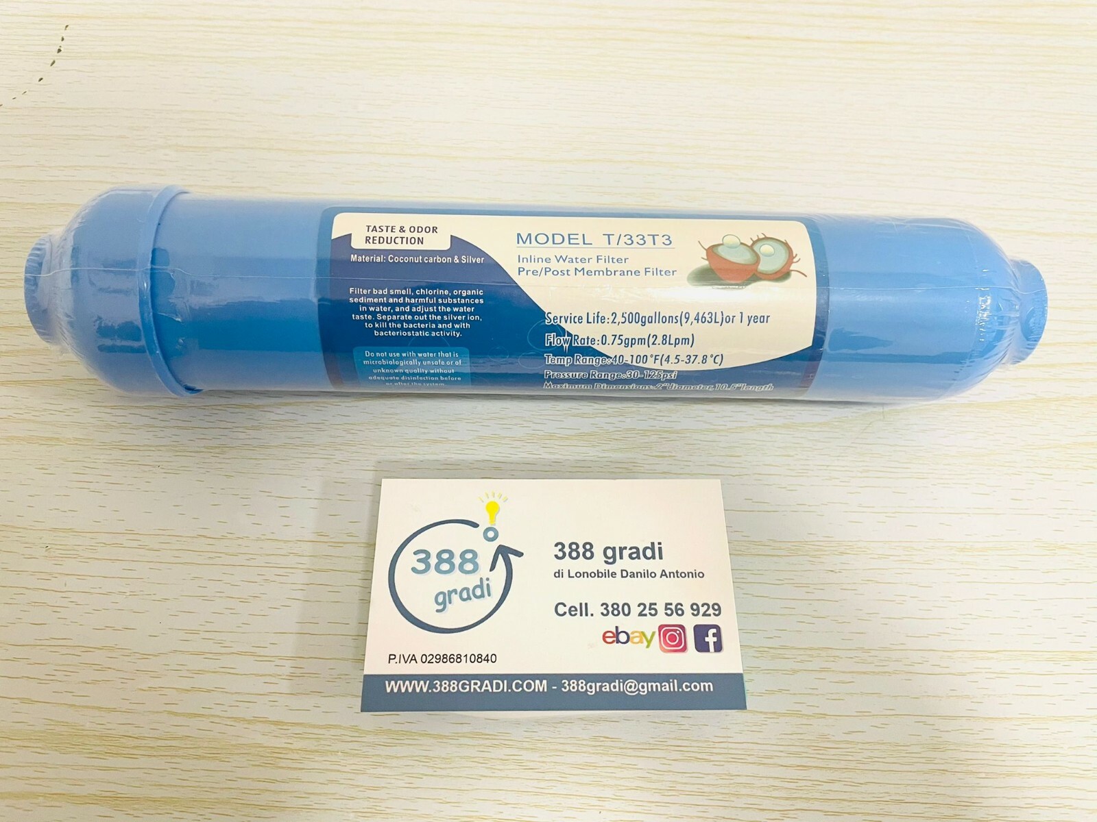 Carbón Activo Plata Antibacteriano Recambio Cartucho Depurador de Agua