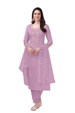 Women's Cotton Embroidery Salwar Suit Set Kurta Pant with Dupatta