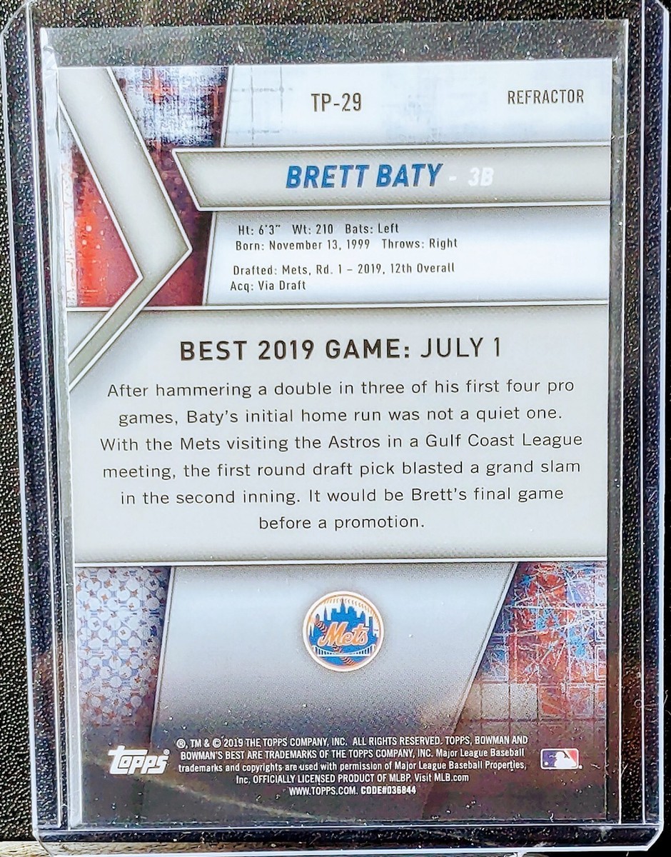 2019 Bowman's Best Top Prospect Brett Baty Refractor #TP-29 New