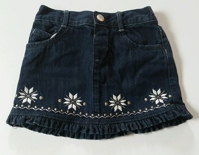 Gymboree Girls Skirt Size 2T Snowflake Glamour Denim Blue Jean