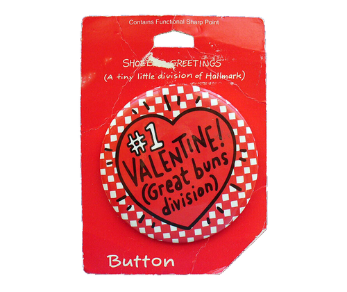 Hallmark BUTTON PIN Valentines Vintage #1 GREAT BUNS DIVISION Shoebox ...