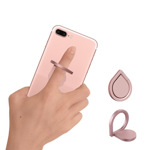 Apple iPhone 6s 7 8 Plus X 360 Ring Holder Finger Hook Grip Kickstand Rose Gold