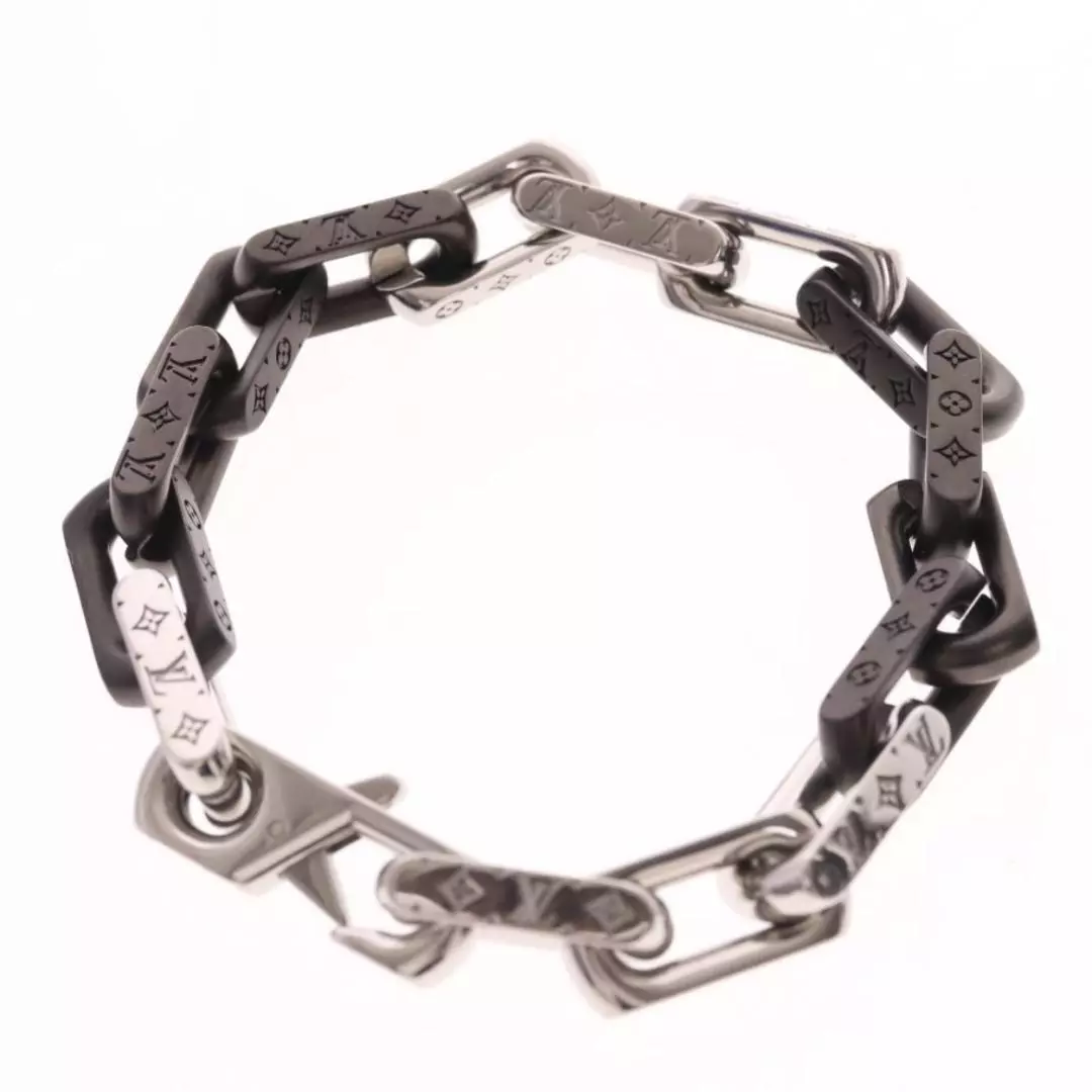 LOUIS VUITTON Monogram Chain Bracelet Mens Size