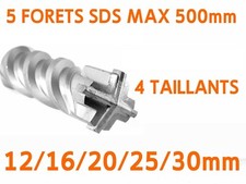 5 FORET MECHE BETON SDS MAX 500mm 4 TAILLANTS 12/16/20/25/30mm