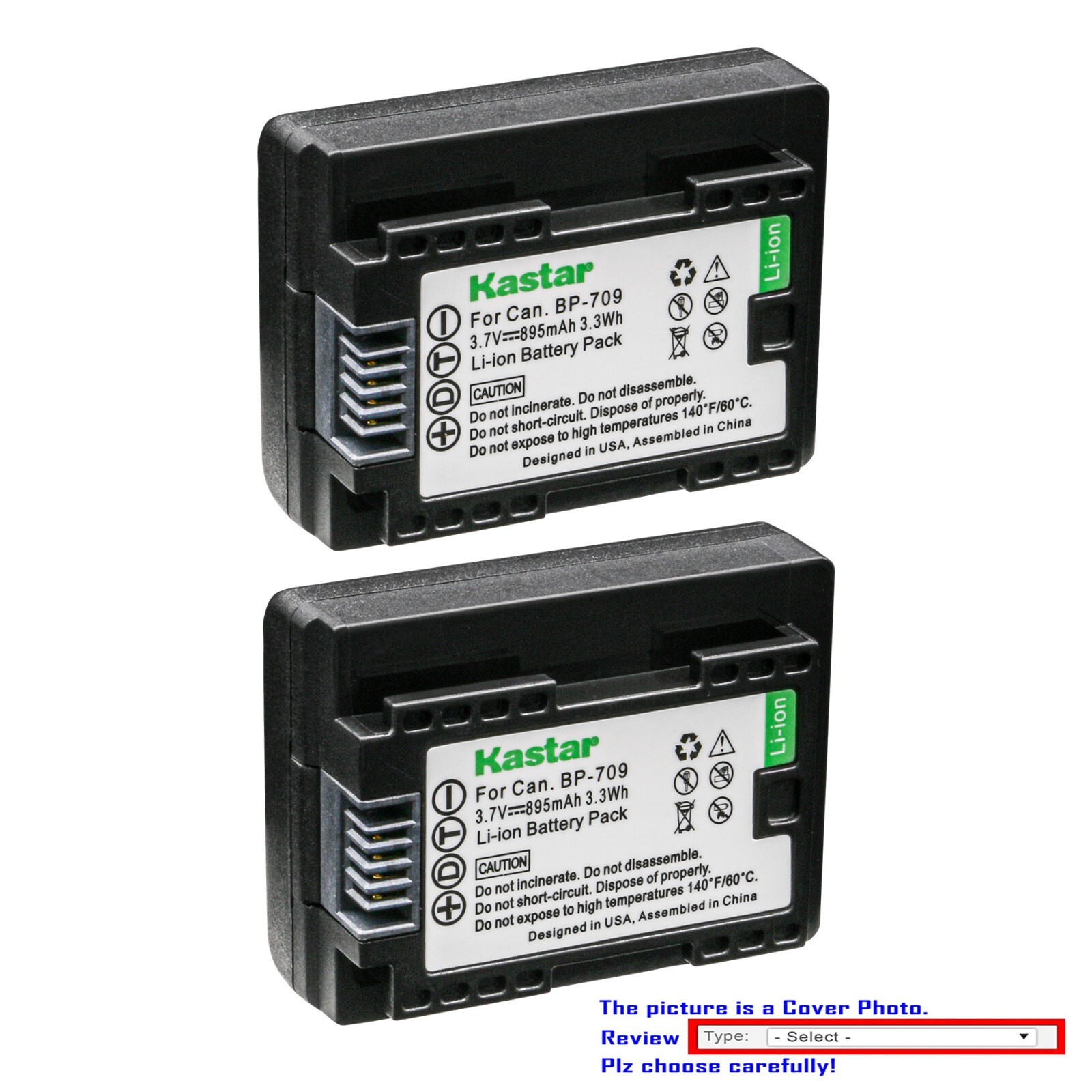 Kastar BP-709 Replacement Battery Pack for Canon VIXIA HF R7