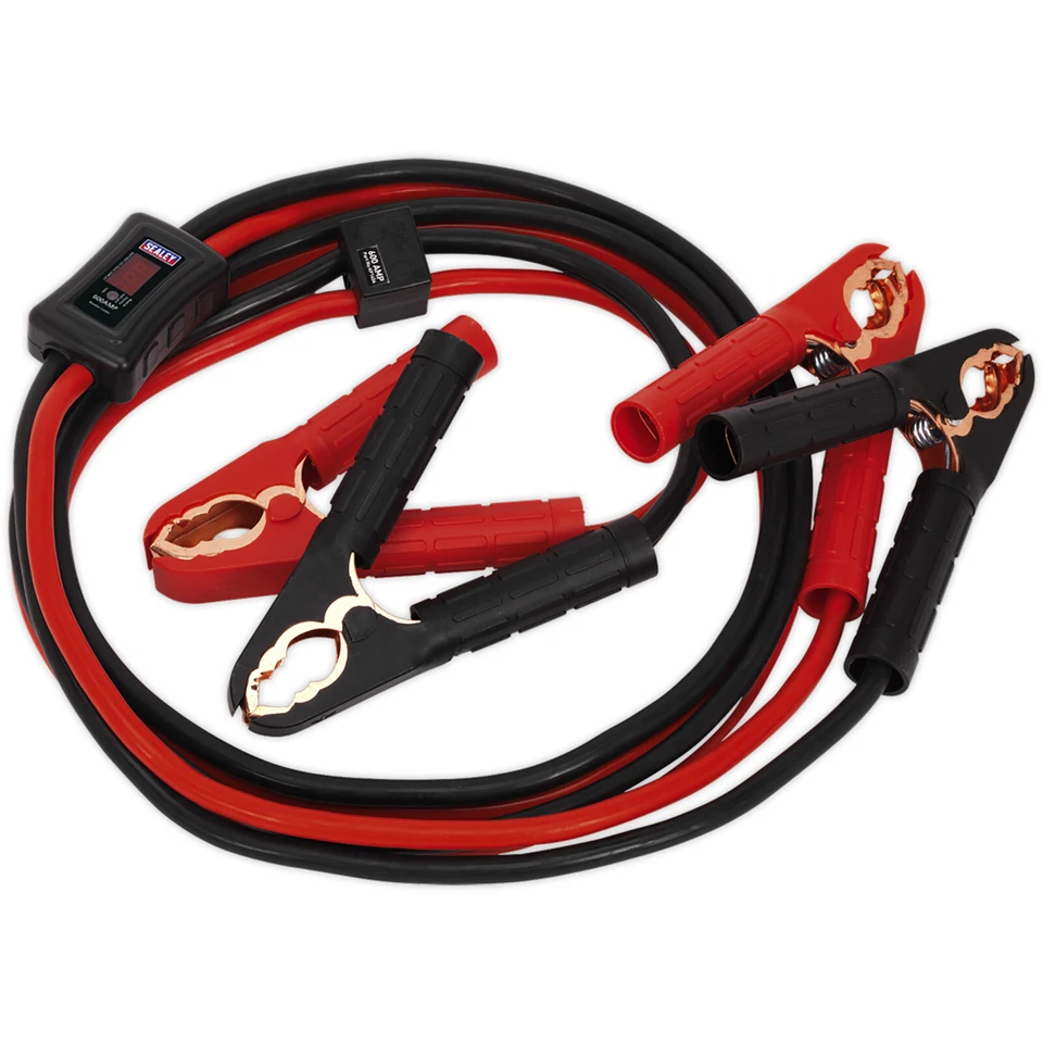 Sealey Booster Cables Car Van Jump Leads 3.5m 600A Surge Protection LED Display - Image 2 of 4