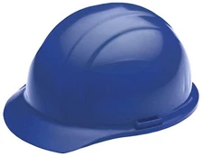 ERB 19766 Front Brim Hard Hat with 4-Point Ratchet Suspension Blue Medium