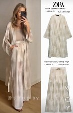 ZARA CO-ORD SET TIE DYE KIMONO  PANTS BEIGE ECRU 8741/121  8741/021