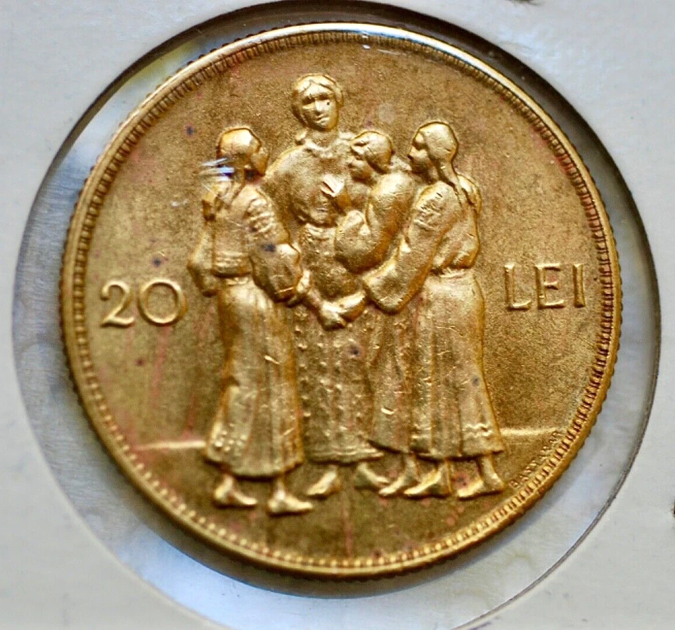 Romania 1930 20 lei  (Hora)  Rare Coin in High Grade  - Image 2 of 4