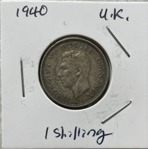 1940 Great Britain One Shilling Silver Coin - Foreign Silver Coin