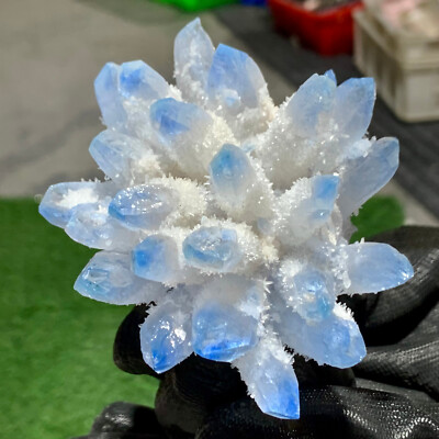 271G New Find blue PhantomQuartz Crystal Cluster MineralSpecimen
