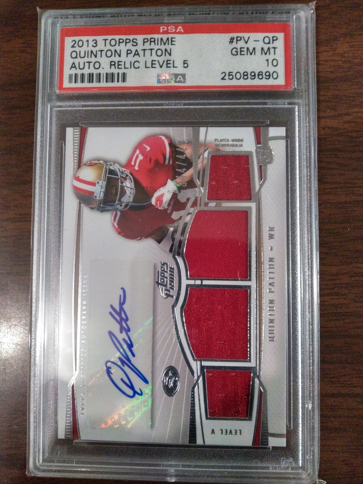 Quinton Patton Topps Prime Autographed Relics Level 5 #PVQP Base