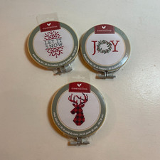 3 Embroidery Mini Kits Dimensions Christmas Joy Wreath w Hoops Deer Let It Snow