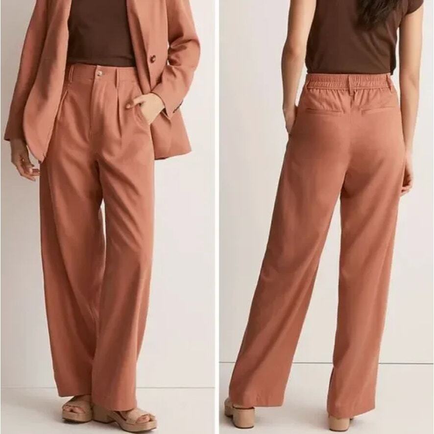 New Madewell Neale Straight-Leg Drapeweave Pant in Dusty Rose Size 6