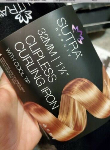 Sutra Beauty 32mm/1.25 inch Ceramic Ionic Clipless Curling Iron Color Black, New - Picture 4 of 4