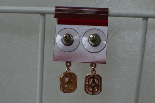 2.20ct Morganite / Sapphire/ Zircon Earrings Rose Gold over Fine Silver - Picture 5 of 6