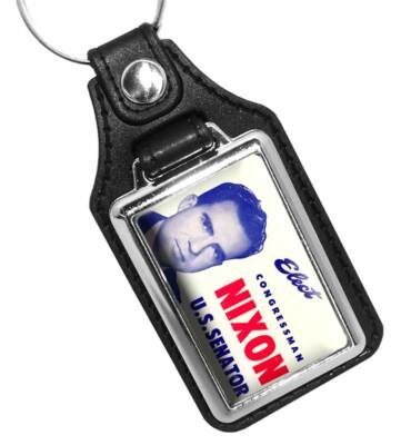 Elect Congressman Richard Nixon US Senator Emblem Faux Leather Key Ring