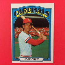 Jose Cruz 1972 Topps Rookie Card #107 MLB St. Louis Cardinals. rookie card picture