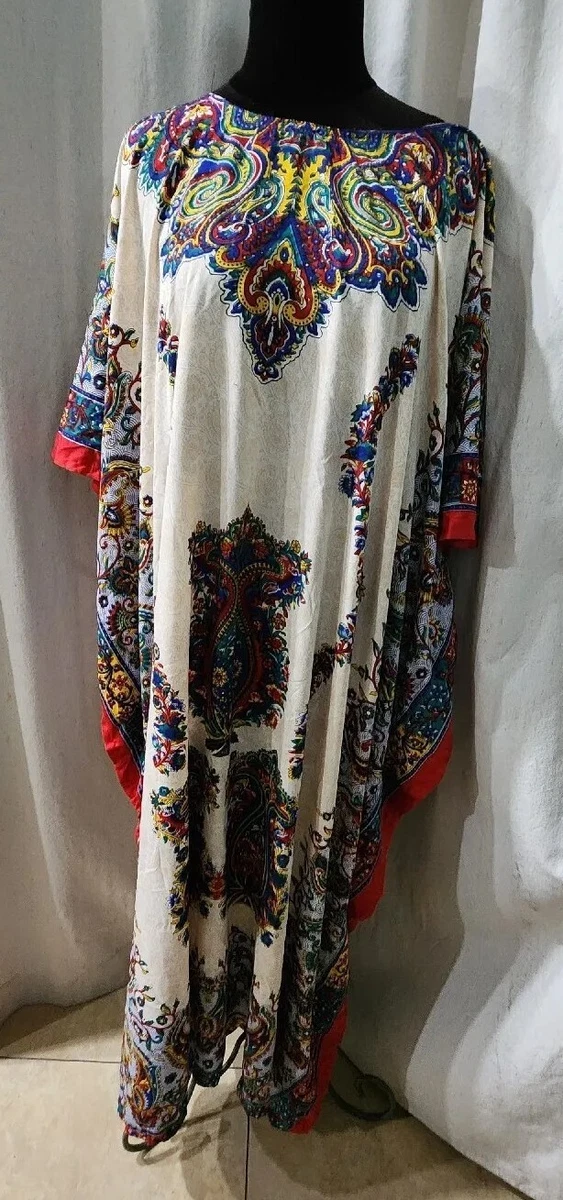 Sante Classics One Size Satin Kimono Caftan Muu Muu Vintage Dress