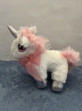 7" Dan Dee Collectors Choice Pink, Silver  White Unicorn Plush Doll Figure Toy