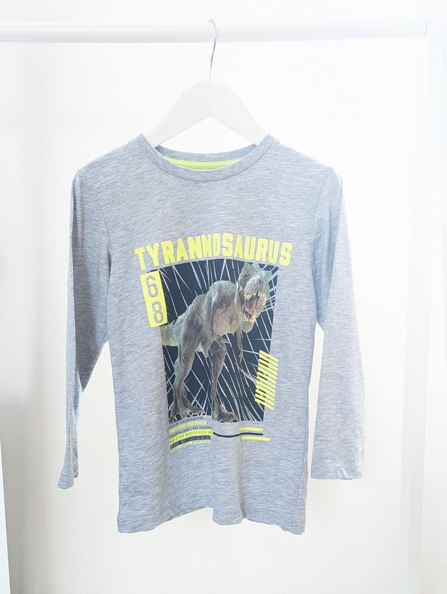 Matalan Boys Years Grey Dinosaur Top T-shirt Long Sleeve Clothes