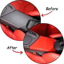 Sport Red Car Armrest Box Cover Handrest Protect Trim For Corvette C8 2020-2024