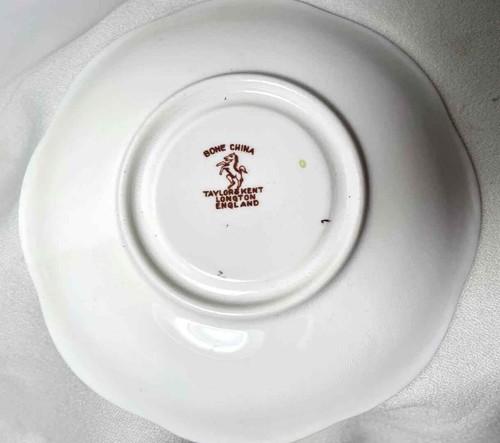 Vintage Taylor & Kent Bone ChinaTeacup and Saucer Mauve Purple Floral Gold Trim - Picture 9 of 9
