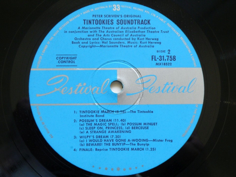 THEATRE OF AUSTRALIA*PETER SCRIVEN'S TINTOOKIES SOUNDTRACK