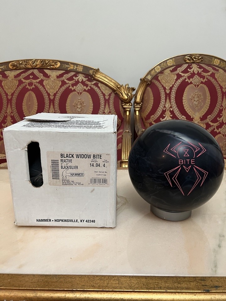 Very Rare Hammer Black Widow Bite Bowling Ball (Undrilled)! 14 lbs, 12