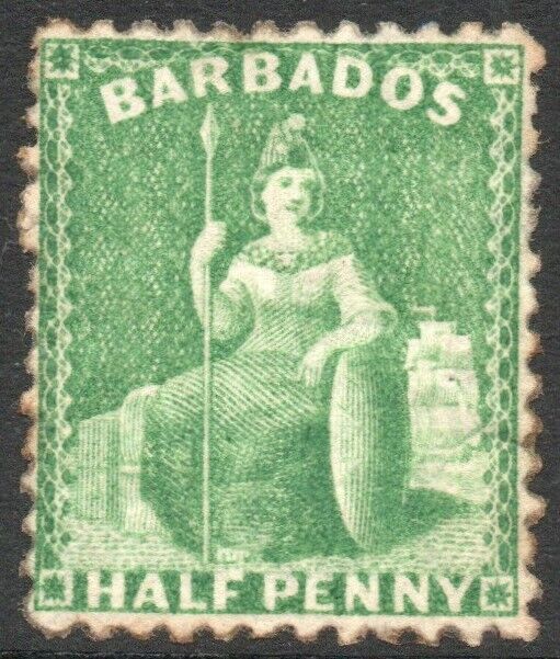 BARBADOS-1875-81 ½d Max 63% OFF Bright Green Safety and trust Perf 12½ AVERAGE Sg MOUNTED 67