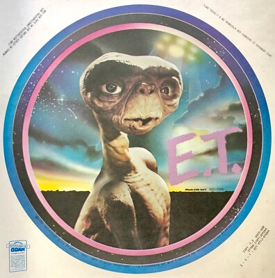 Original Vintage 1982 E.T. Movie ET Iron On Transfer Extra-Terrestrial