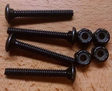 Arcade joystick mounting bolts, black zinc, perfect for mame, 60 in 1, etc