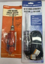 NOS Lot of Low Voltage Circuit Tester 6/12 Volt, CEN-TECH 63603 & K-D Tools 129