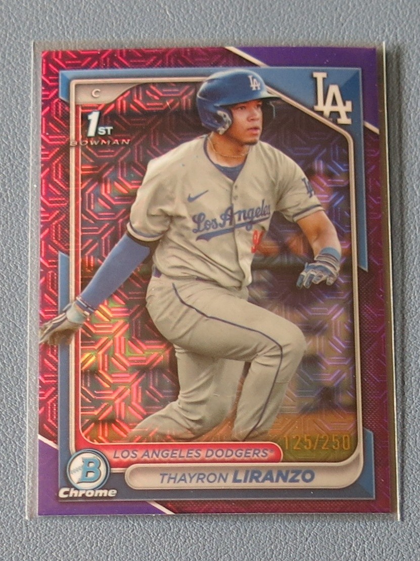 2024 Bowman Chrome Mega Box #BCP-182 Thayron Liranzo Purple Mojo Refractor /250