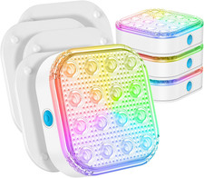 16 Color Changing Submersible LED Lights - Waterproof Rechargeable 4 Pack