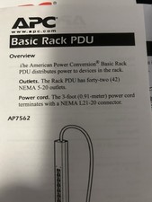 APC Basic Rack PDU Model AP 7562