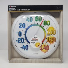 TAYLOR Large 13.25" Easy To Read In -Outdoor Color Dial Thermometer 6700HTC NEW