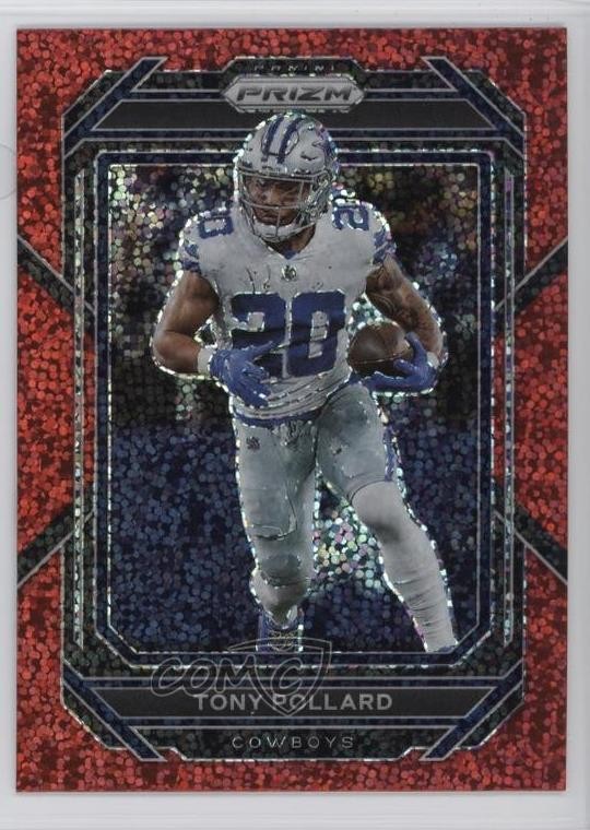 2022 Panini Prizm Red Sparkle Prizm Tony Pollard #78 1s8f