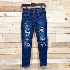 American Eagle Jegging 00 SHORT Next Level Stretch Distressed Dark Wash