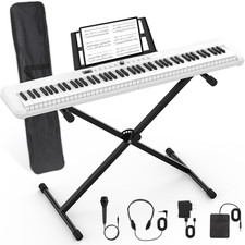 88 Key Piano Keyboard, Semi Weighted Electronic Digital Piano with Music Stand,