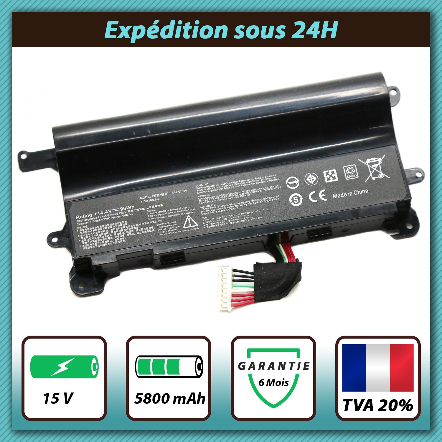 Batterie Asus ROG G752VY-GC264T pour résoudre les coupures