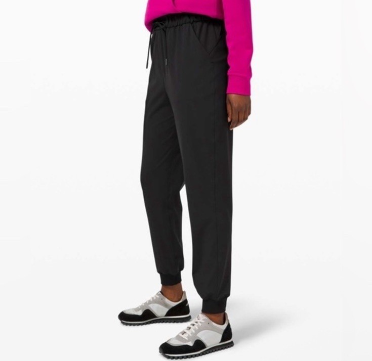 Lululemon Keep Moving Joggers Solid Black Elastic… - image 1