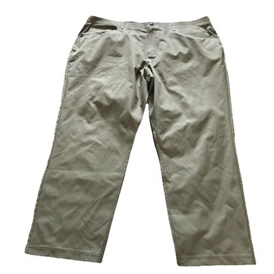 Public Rec Workday Pants Mens 42x28 Green Straight 5-Pocket Nylon Stretch Chino