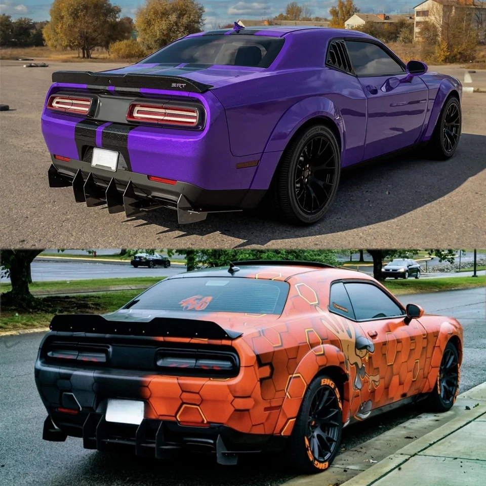  Rear Diffuser for Dodge Challenger Shark Fin Style Splitter Diffuser Spoiler - Image 4 of 4